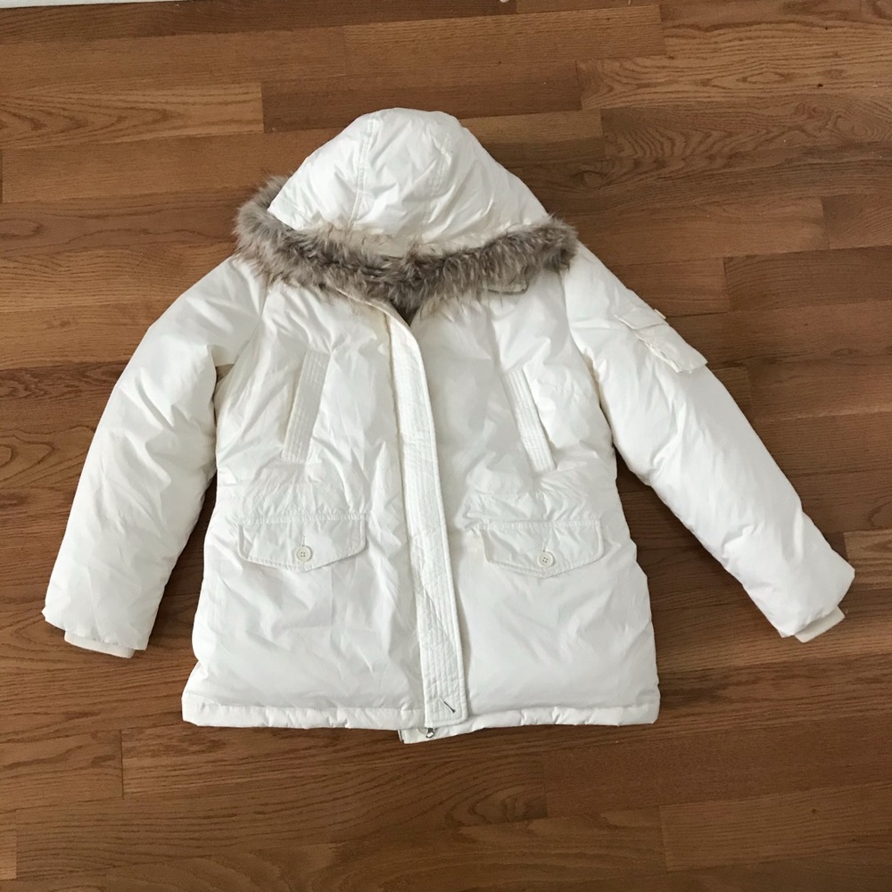 Loft White Down-filled Winter Coat - XL
